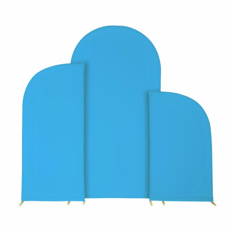 Arches Covers |   Spandex Arch Covers For Chiara Frame Backdrop 3Pc/Set – Aqua Blue Arches Aqua Blue