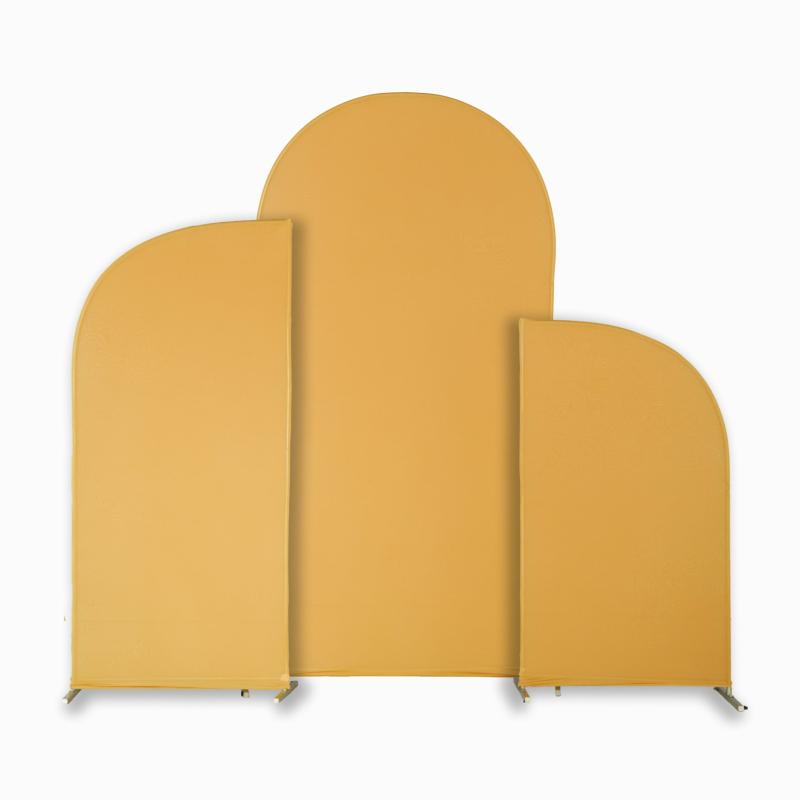 Arches Covers |   Spandex Arch Covers For Chiara Frame Backdrop 3Pc/Set – Gold Arches Arches