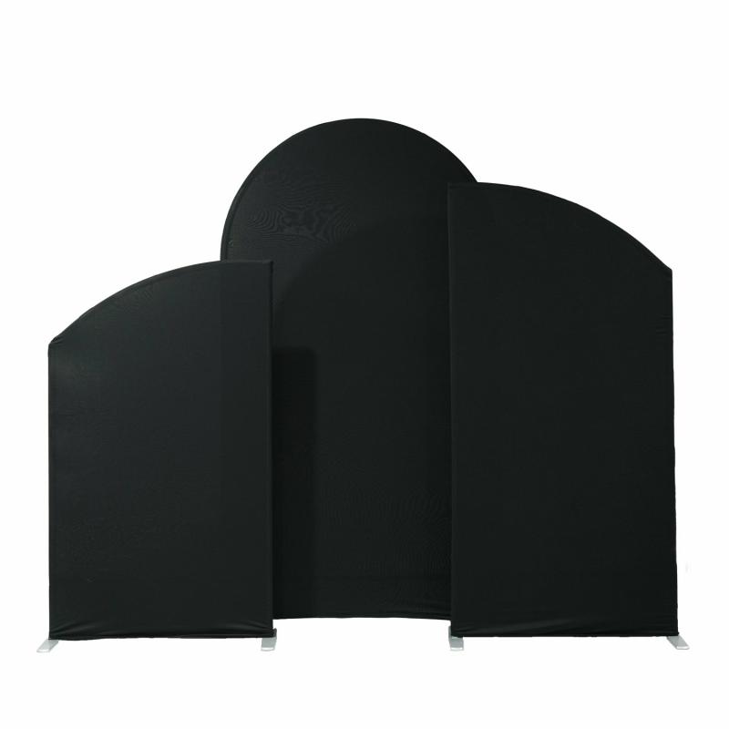 Arches Covers |   Spandex Arch Covers For Heavy Duty Chiara Frame Backdrop 3Pc/Set – Black Arches Arches