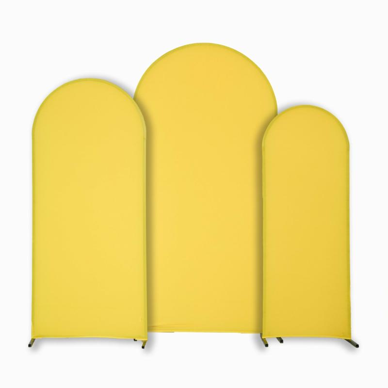 Arches Covers |   Spandex Covers For Trio Arch Frame Backdrop 3Pc/Set – Canary Yellow Arches Arches