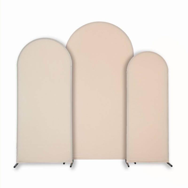 Arches Covers |   Spandex Covers For Trio Arch Frame Backdrop 3Pc/Set – Champagne Arches Arches