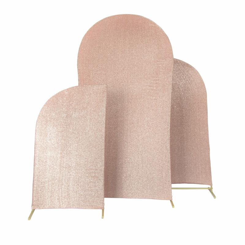 Arches |   Shimmer Spandex Arch Covers For Chiara Frame Backdrop 3Pc/Set – Blush/Rose Gold Arches Arches