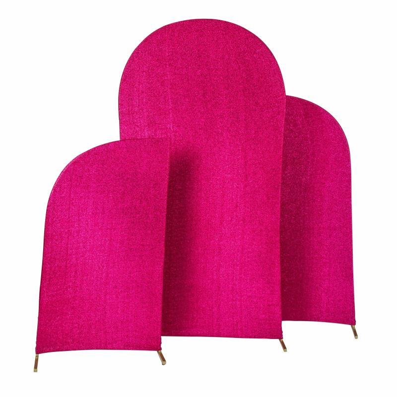 Arches |   Shimmer Spandex Arch Covers For Chiara Frame Backdrop 3Pc/Set – Fuchsia Arches Arches