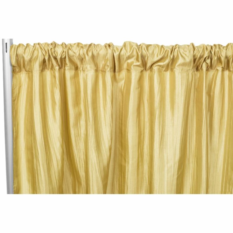 Backdrop Draping |   Accordion Crinkle Taffeta 10Ft H X 54" W Drape/Backdrop Panel – Gold Backdrop Draping Backdrop Draping