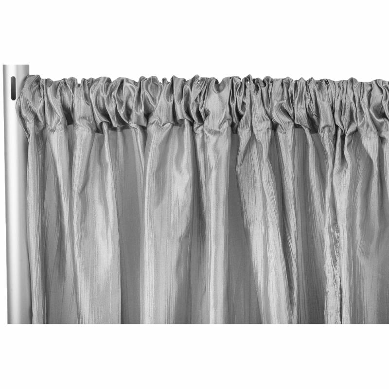 Backdrop Draping |   Accordion Crinkle Taffeta 10Ft H X 54" W Drape/Backdrop Panel – Silver Backdrop Draping Backdrop Draping