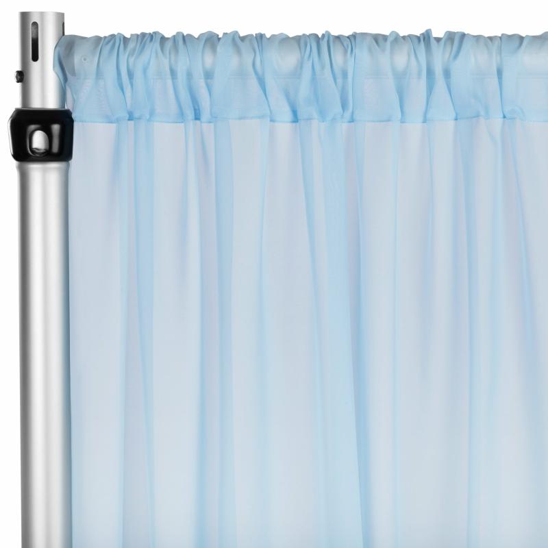 Backdrop Draping |   Chiffon Curtain Drape 10Ft H X 58" W Panel – Baby Blue Backdrop Draping Baby Blue