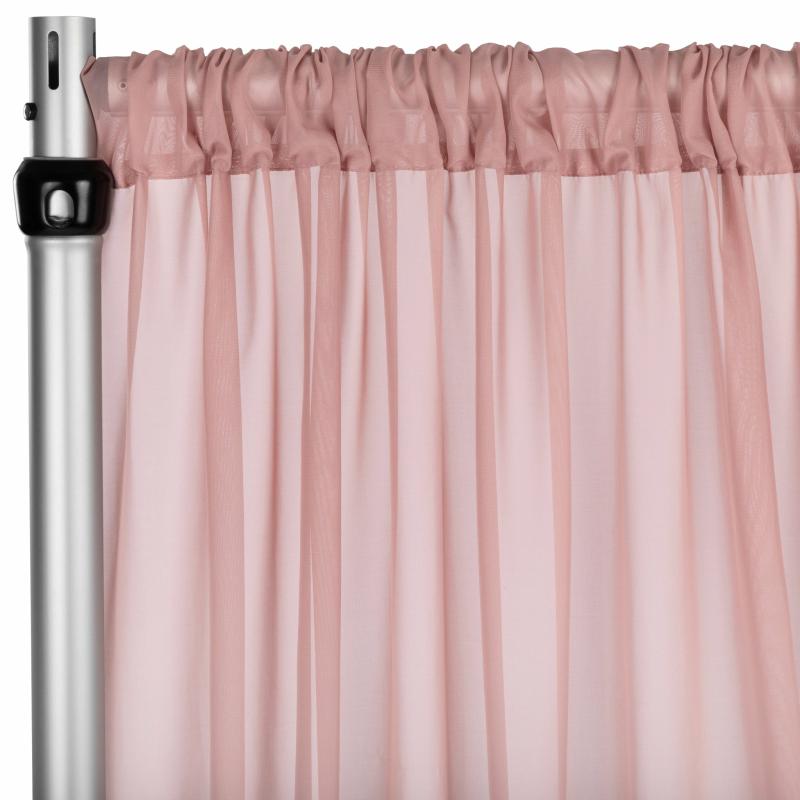 Backdrop Draping |   Chiffon Curtain Drape 10Ft H X 58" W Panel – Dusty Rose/Mauve Backdrop Draping Backdrop Draping