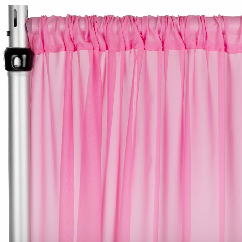 Backdrop Draping |   Chiffon Curtain Drape 10Ft H X 58" W Panel – Pink Backdrop Draping Backdrop Draping