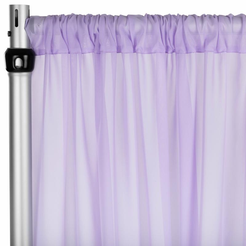 Backdrop Draping |   Chiffon Curtain Drape 12Ft H X 58" W Panel – Lavender Backdrop Draping Backdrop Draping