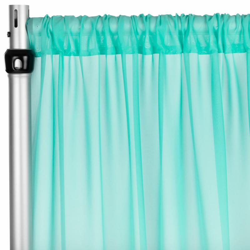 Backdrop Draping |   Chiffon Curtain Drape 12Ft H X 58" W Panel – Turquoise Backdrop Draping Backdrop Draping