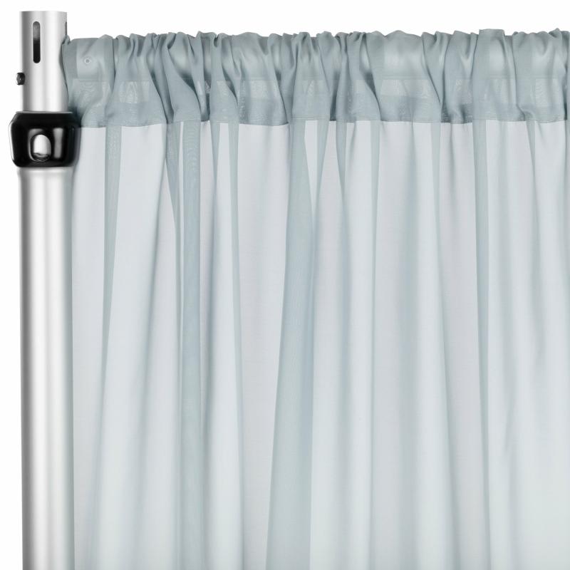 Backdrop Draping |   Chiffon Curtain Drape 14Ft H X 58" W Panel – Dusty Blue Backdrop Draping Backdrop Draping