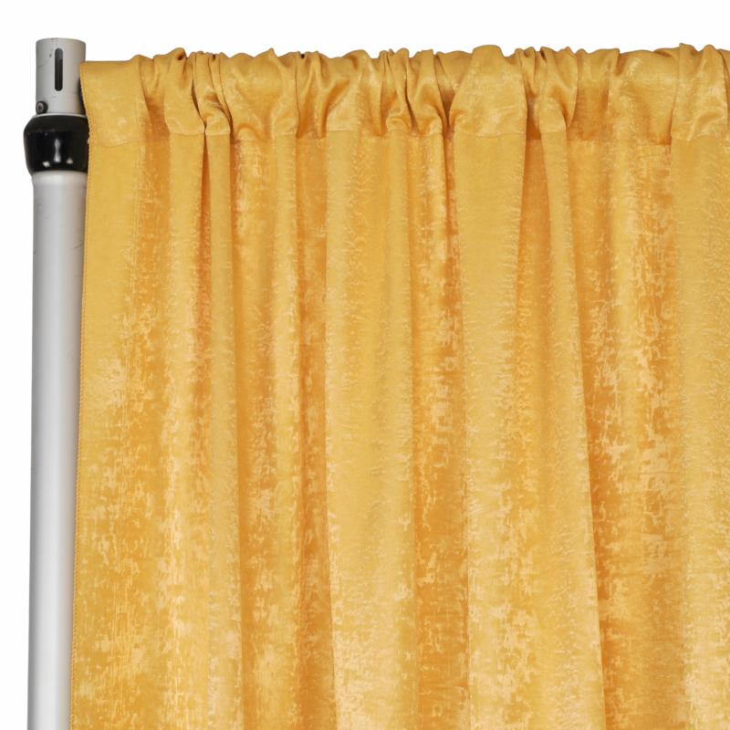 Backdrop Draping |   Crinkle Shimmer 10Ft H X 52" W Drape/Backdrop Panel – Gold Backdrop Draping Backdrop Draping