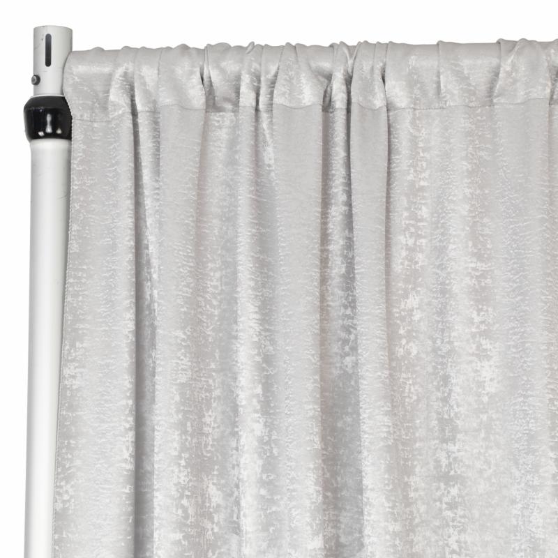 Backdrop Draping |   Crinkle Shimmer 10Ft H X 52" W Drape/Backdrop Panel – Silver Backdrop Draping Backdrop Draping