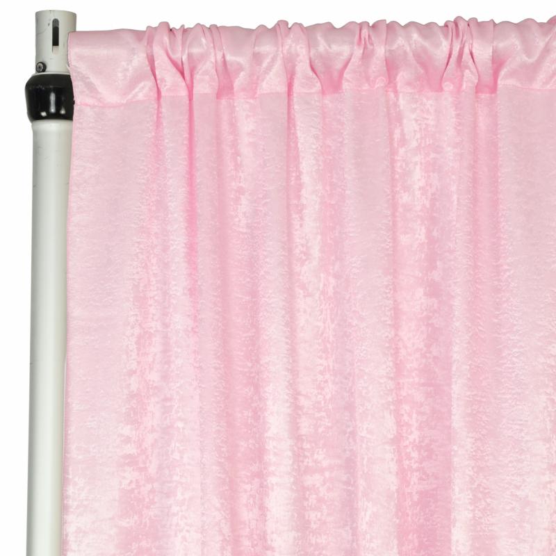 Backdrop Draping |   Crinkle Shimmer 12Ft H X 52" W Drape/Backdrop Panel – Pink Backdrop Draping Backdrop Draping