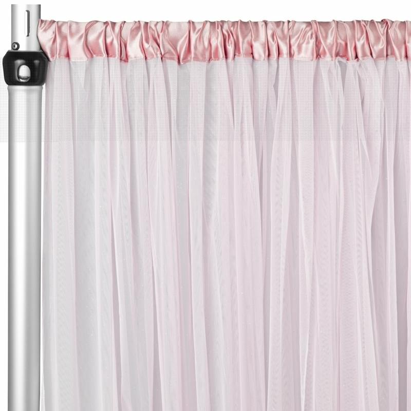 Backdrop Draping |   Glitter Tulle Tutu 10Ft H X 56" W Drape/Backdrop Curtain Panel – Pink Backdrop Draping Backdrop Draping