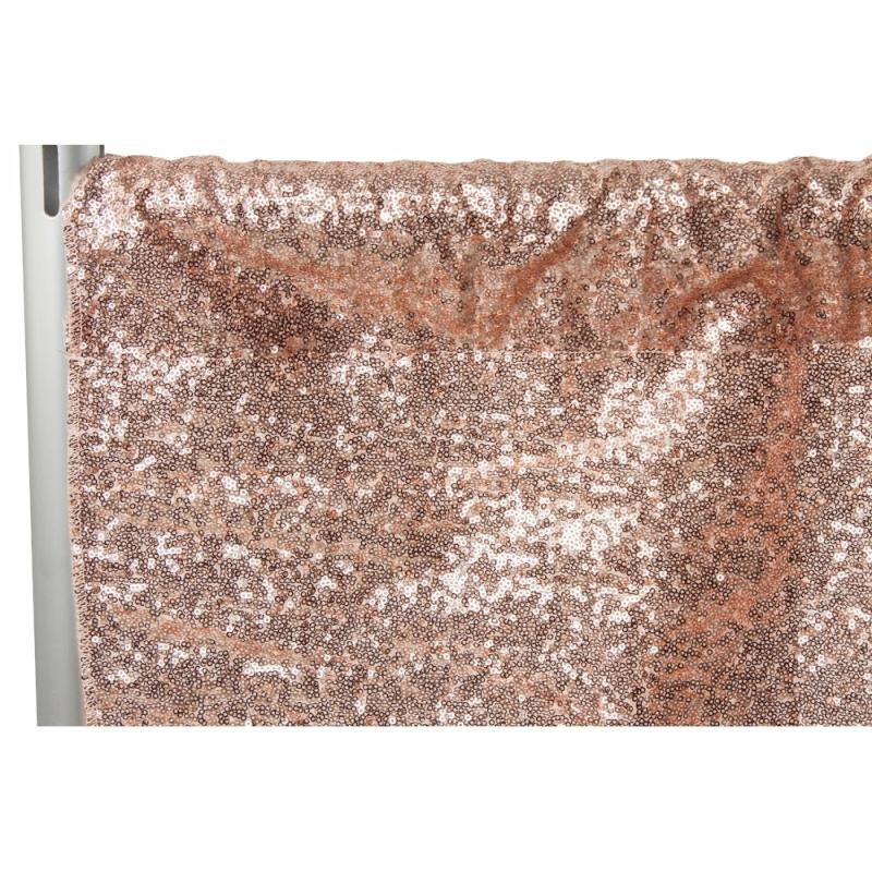 Backdrop Draping |   Glitz Sequin 10Ft H X 112" W Drape/Backdrop Panel – Blush/Rose Gold Backdrop Draping Backdrop Draping