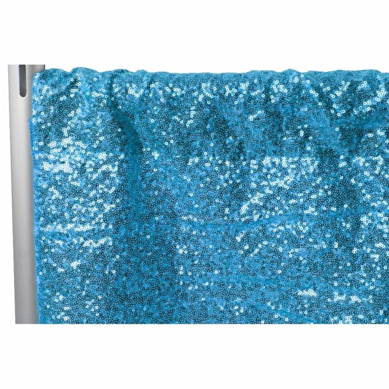 Backdrop Draping |   Glitz Sequin 10Ft H X 52" W Drape/Backdrop Panel – Aqua Blue Backdrop Draping Aqua Blue