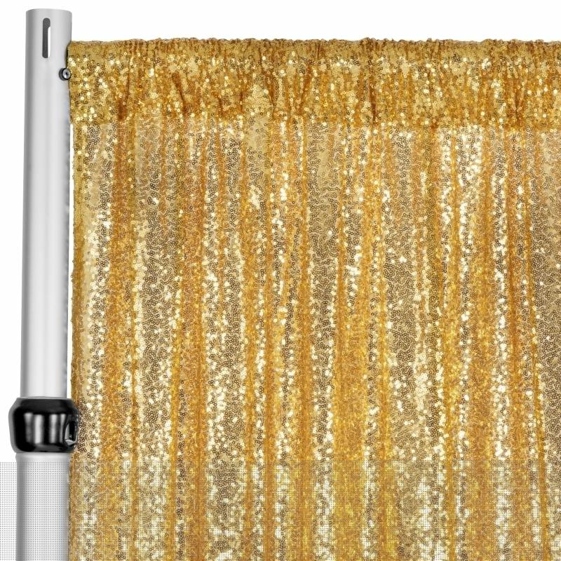 Backdrop Draping |   Glitz Sequin Mesh Net 12Ft H X 52" W Drape/Backdrop Panel – Gold Backdrop Draping Backdrop Draping