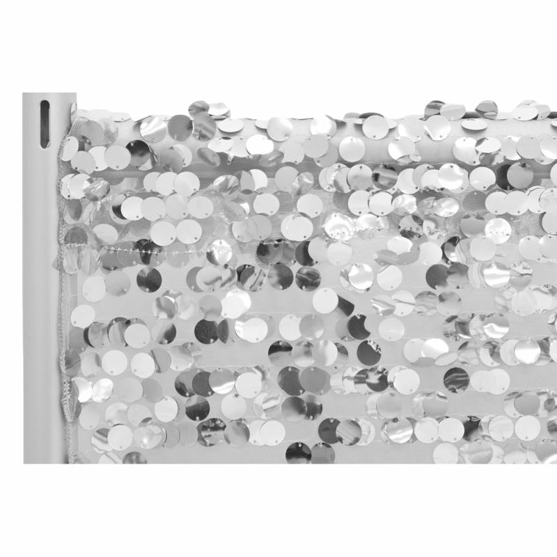 Backdrop Draping |   Large Payette Sequin 12Ft H X 52" W Drape/Backdrop Panel – Silver Backdrop Draping Backdrop Draping