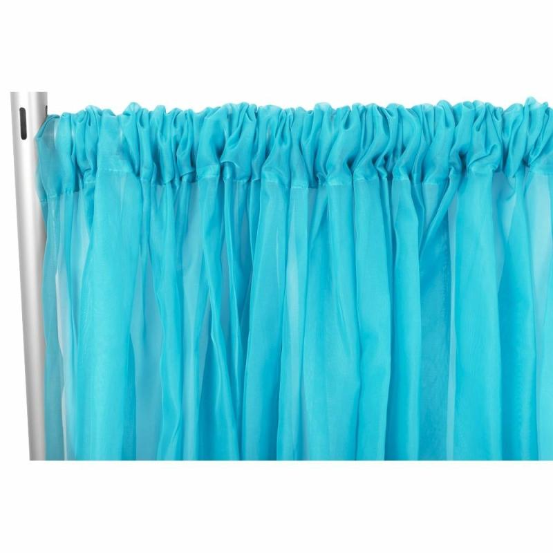 Backdrop Draping |   Sheer Voile Flame Retardant (Fr) 10Ft H X 118" W Drape/Backdrop Curtain Panel – Aqua Blue Backdrop Draping Aqua Blue