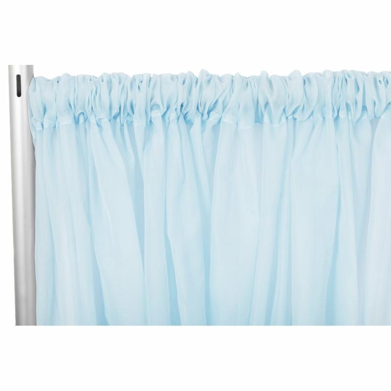 Backdrop Draping |   Sheer Voile Flame Retardant (Fr) 10Ft H X 118" W Drape/Backdrop Curtain Panel – Baby Blue Backdrop Draping Baby Blue