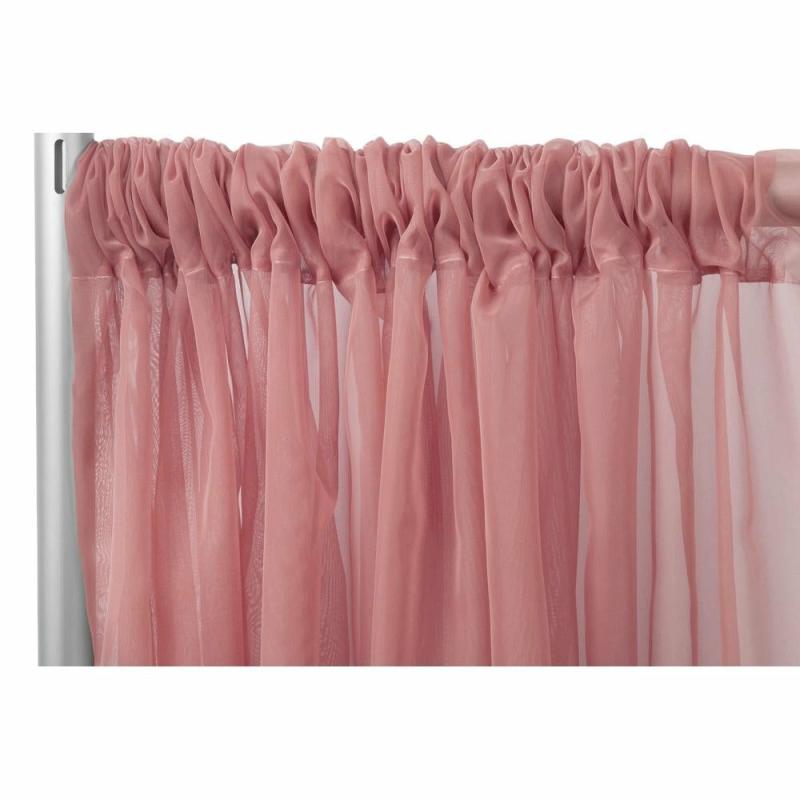 Backdrop Draping |   Sheer Voile Flame Retardant (Fr) 10Ft H X 118" W Drape/Backdrop Curtain Panel – Dusty Rose/Mauve Backdrop Draping Backdrop Draping