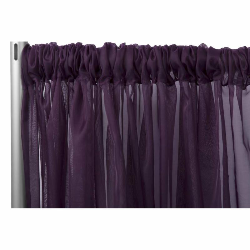 Backdrop Draping |   Sheer Voile Flame Retardant (Fr) 10Ft H X 118" W Drape/Backdrop Curtain Panel – Plum/Eggplant Backdrop Draping Backdrop Draping