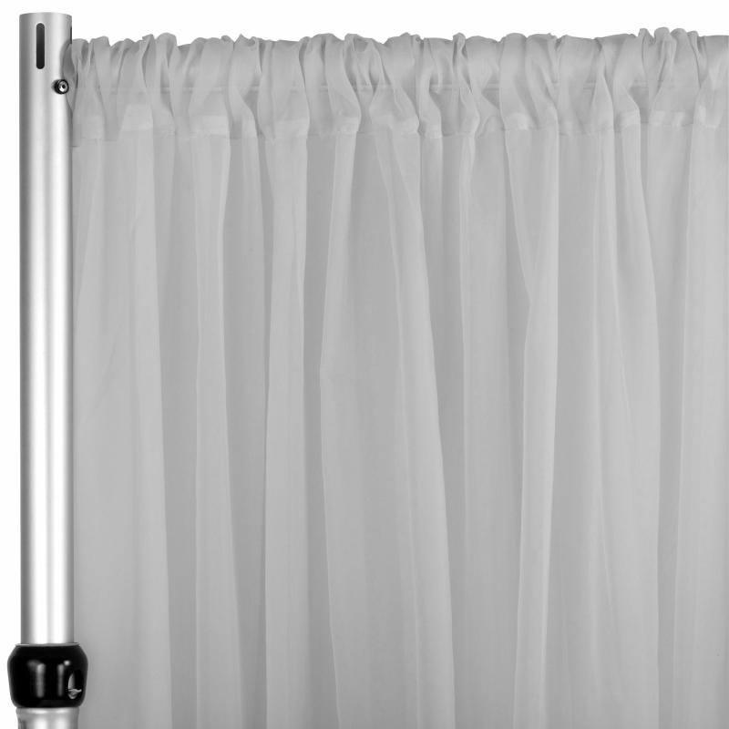 Backdrop Draping |   Sheer Voile Flame Retardant (Fr) 12Ft H X 118" W Drape/Backdrop Curtain Panel – Silver Backdrop Draping Backdrop Draping