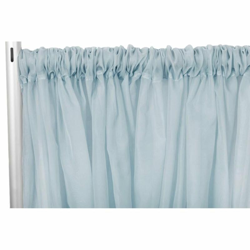 Backdrop Draping |   Sheer Voile Flame Retardant (Fr) 14Ft H X 118" W Drape/Backdrop Curtain Panel – Dusty Blue Backdrop Draping Backdrop Draping