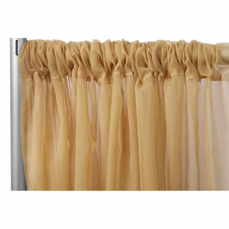 Backdrop Draping |   Sheer Voile Flame Retardant (Fr) 14Ft H X 118" W Drape/Backdrop Curtain Panel – Gold Backdrop Draping Backdrop Draping