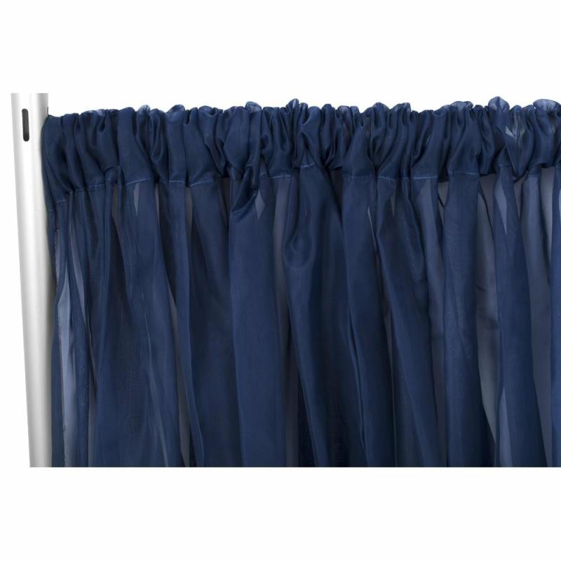 Backdrop Draping |   Sheer Voile Flame Retardant (Fr) 14Ft H X 118" W Drape/Backdrop Curtain Panel – Navy Blue Backdrop Draping Backdrop Draping