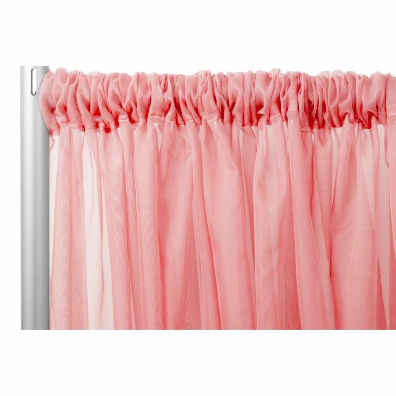 Backdrop Draping |   Sheer Voile Flame Retardant (Fr) 8Ft H X 118" W Drape/Backdrop Curtain Panel – Coral Backdrop Draping Backdrop Draping