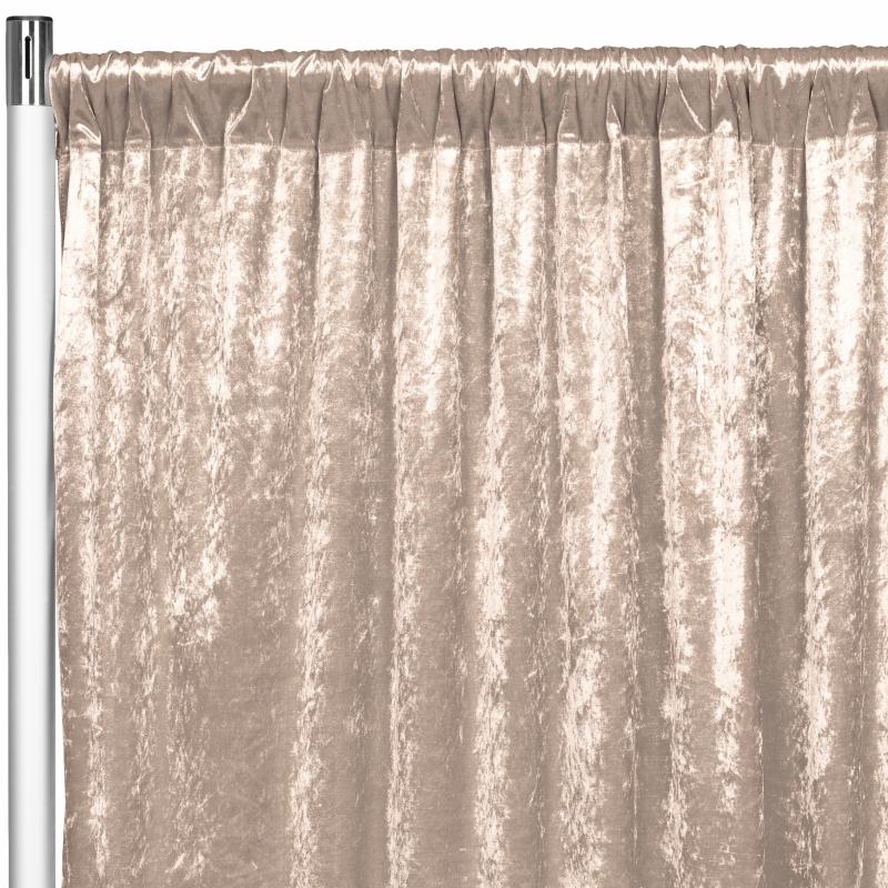 Backdrop Draping |   Velvet 10Ft H X 52" W Drape/Backdrop Curtain Panel – Beige Backdrop Draping Backdrop Draping