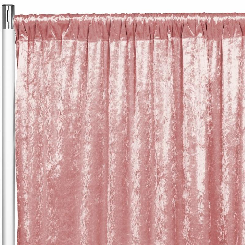 Backdrop Draping |   Velvet 10Ft H X 52" W Drape/Backdrop Curtain Panel – Dusty Rose/Mauve Backdrop Draping Backdrop Draping