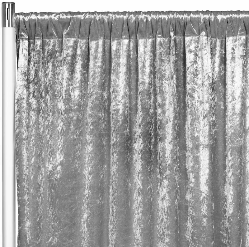 Backdrop Draping |   Velvet 12Ft H X 52" W Drape/Backdrop Curtain Panel – Silver Backdrop Draping Backdrop Draping