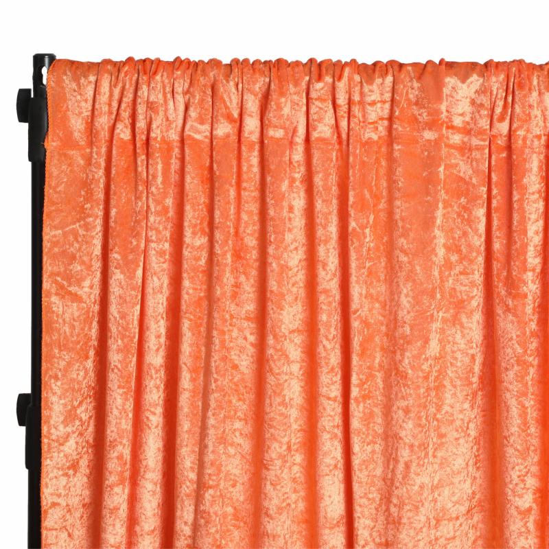 Backdrop Draping |   Velvet 16Ft H X 52" W Drape/Backdrop Curtain Panel – Orange Backdrop Draping Backdrop Draping