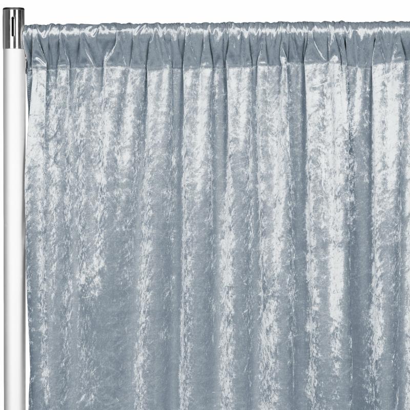 Backdrop Draping |   Velvet 8Ft H X 52" W Drape/Backdrop Curtain Panel – Dusty Blue Backdrop Draping Backdrop Draping