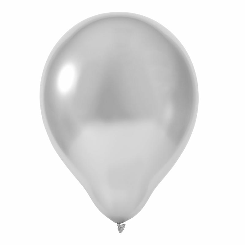 Balloon Supplies |   Metallic Silver 10" Chrome Latex Balloons | 50 Pcs Balloon Supplies Balloon Supplies