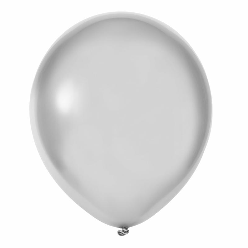 Balloon Supplies |   Metallic Silver 12" Chrome Latex Balloons | 50 Pcs Balloon Supplies Balloon Supplies