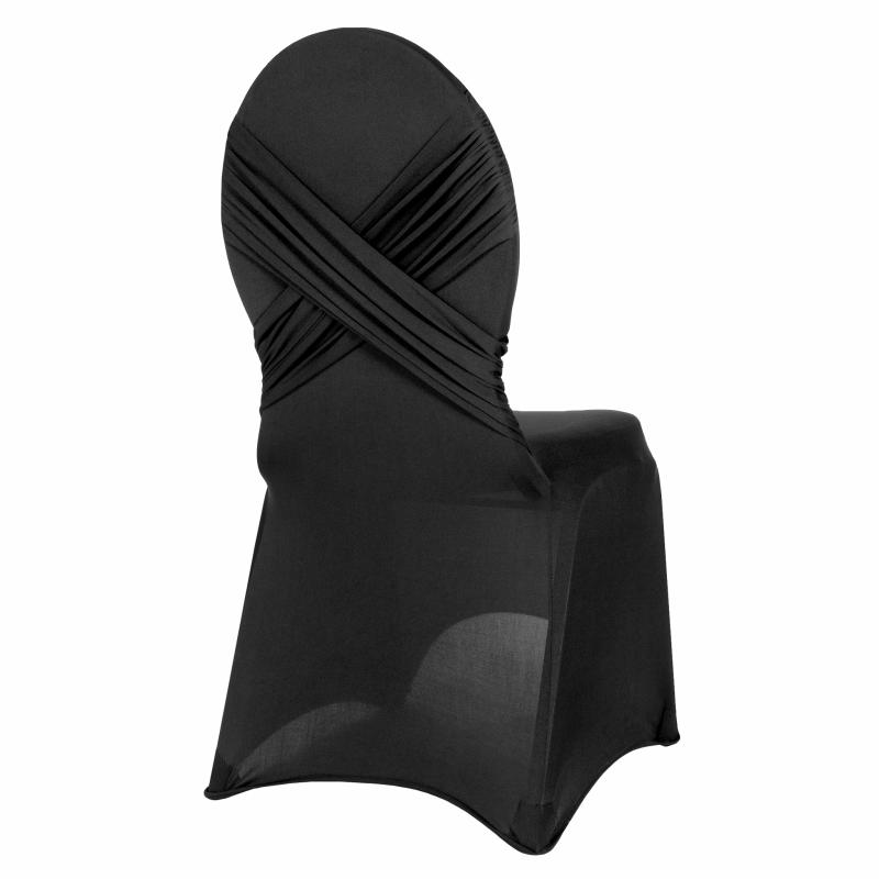 Banquet Chair Covers |   Cross Back Stretch Spandex Banquet Chair Cover – Black Banquet Chair Covers Banquet Chair Covers