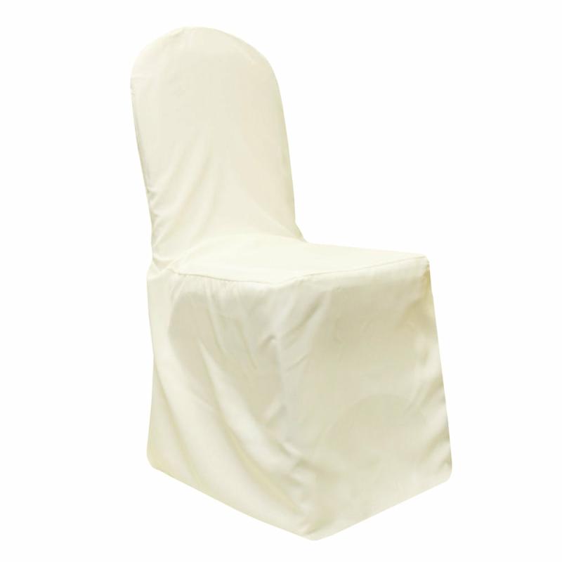 Banquet Chair Covers |   Polyester Banquet Chair Cover – Light Ivory/Off White Banquet Chair Covers Banquet Chair Covers