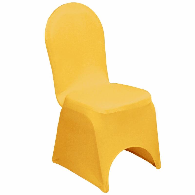 Banquet Chair Covers |   Spandex Banquet Chair Cover – Canary Yellow Chair Covers & Chair Sashes Banquet Chair Covers