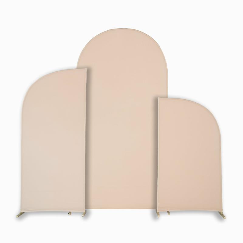 Beads & Crystal Backdrops |   Spandex Arch Covers For Chiara Frame Backdrop 3Pc/Set – Champagne Arches Arches