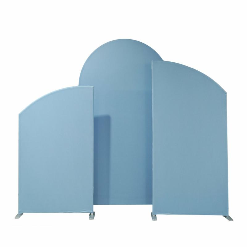 Beads & Crystal Backdrops |   Spandex Arch Covers For Heavy Duty Chiara Frame Backdrop 3Pc/Set – Baby Blue Arches Arches