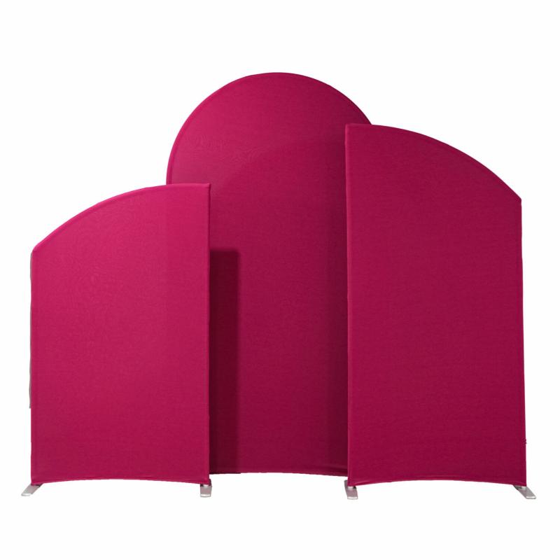 Beads & Crystal Backdrops |   Spandex Arch Covers For Heavy Duty Chiara Frame Backdrop 3Pc/Set – Fuchsia Arches Arches