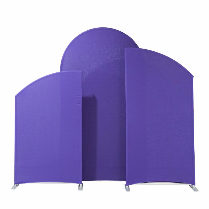 Beads & Crystal Backdrops |   Spandex Arch Covers For Heavy Duty Chiara Frame Backdrop 3Pc/Set – Purple Arches Arches