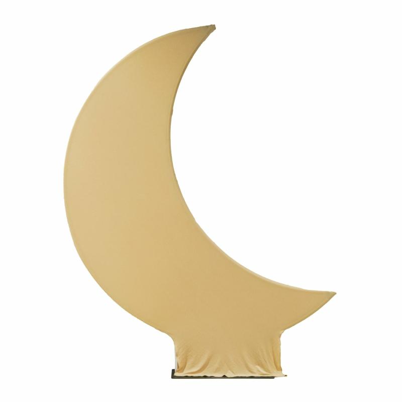 Beads & Crystal Backdrops |   Spandex Crescent Moon Arch Cover – Champagne Arches Arches