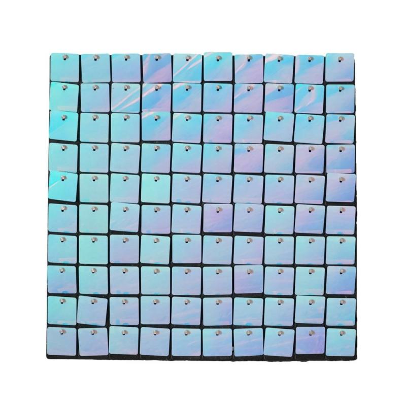 Beads & Crystal Backdrops |   Spangle Shimmer Sequin Wall Panel Backdrops (24 Panels) – Iridescent Blue Beads & Crystal Backdrops Beads & Crystal Backdrops