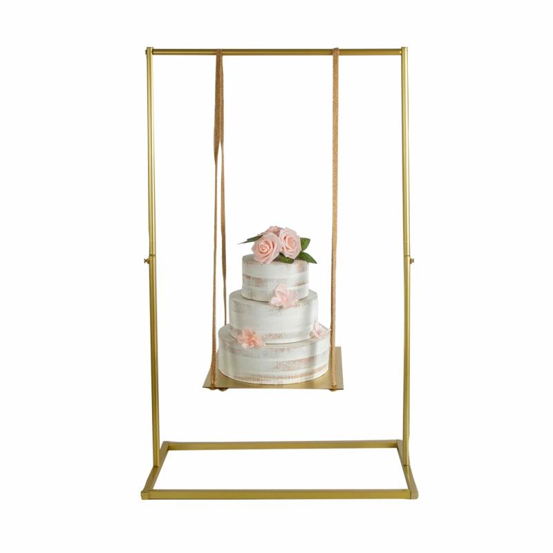 Cake & Cupcake Stands |   Metal Cake Stand Swing – Gold Cake & Cupcake Stands Cake & Cupcake Stands