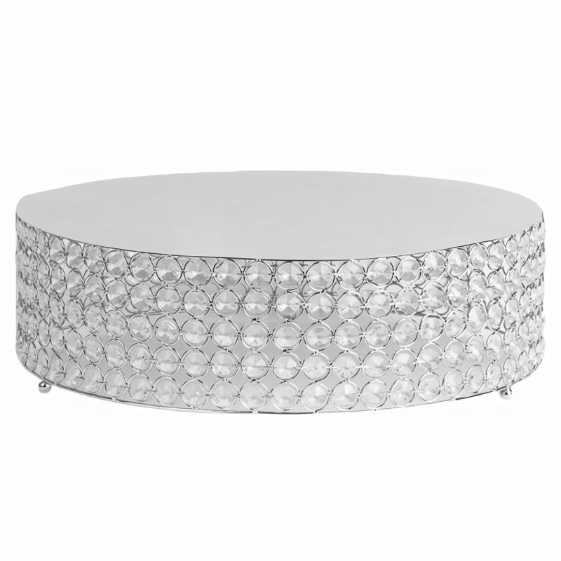 Cake & Cupcake Stands |   Crystal 18" Round Cake Stand – Silver Plated Cake & Cupcake Stands Cake & Cupcake Stands